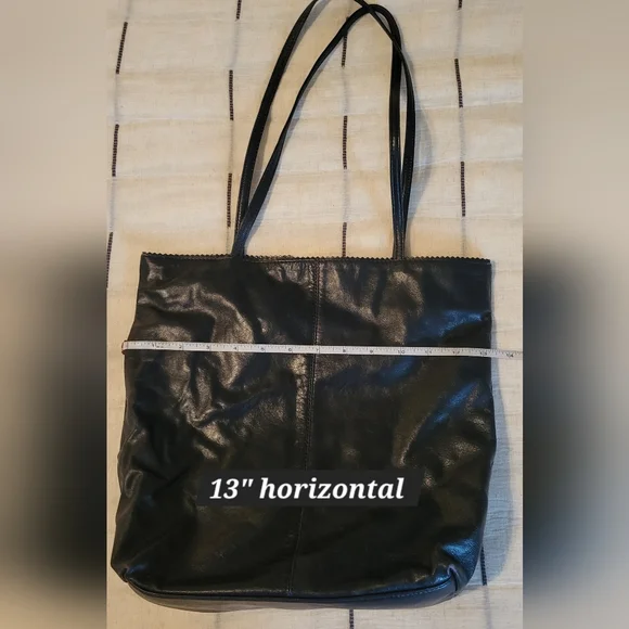 Latico Dark Blue Leather Tote Bag With Floral Lining 13x13 - Picture 7 of 13